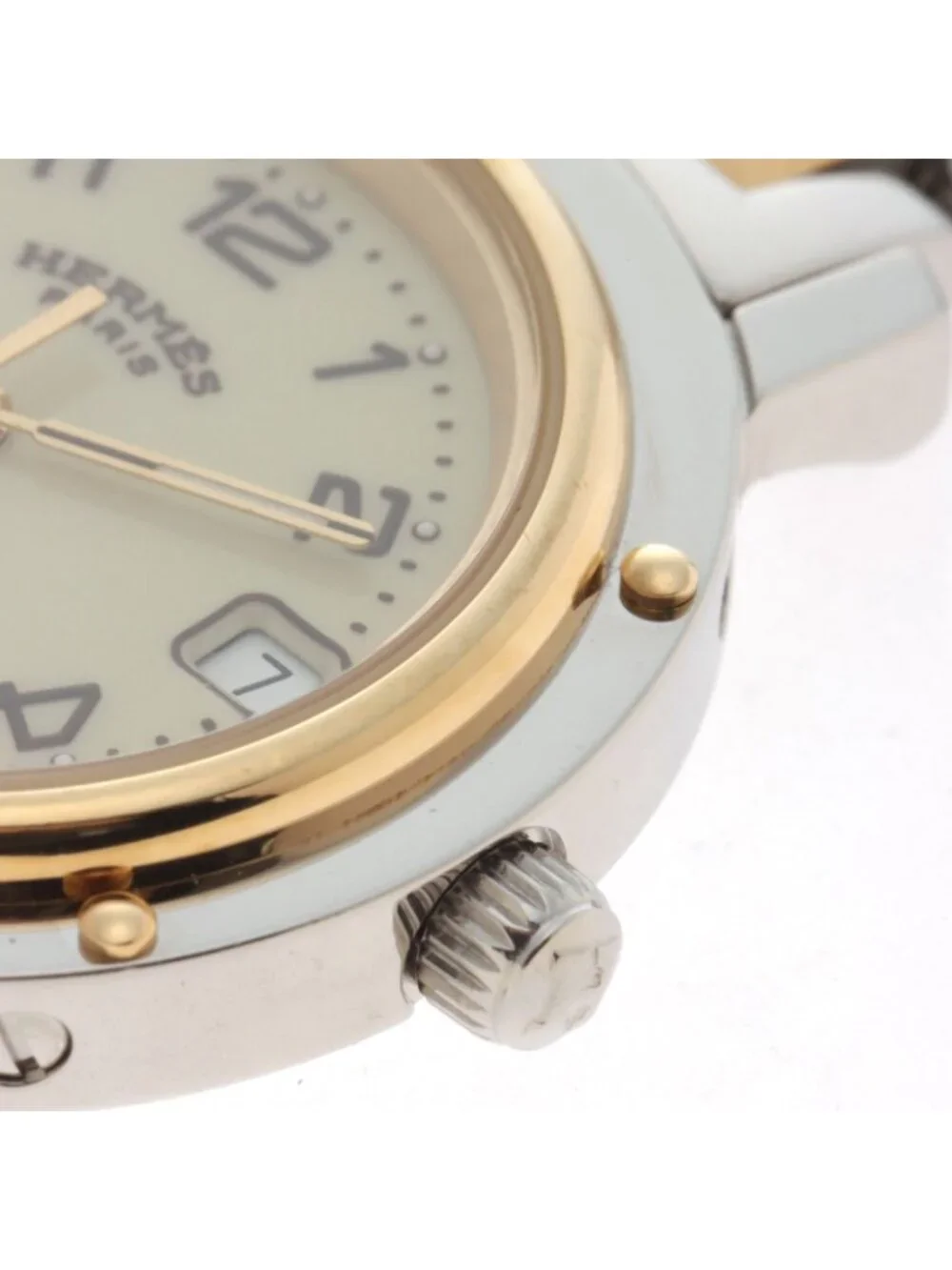 Hermes Clipper SS Watch Beige Dial